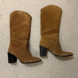 Mango Tan Heeled Boots